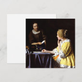 Johannes Vermeer - Mistress en Maid Bedankkaart (Voorkant / Achterkant)