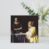 Johannes Vermeer - Mistress en Maid Bedankkaart (Staand voorkant)