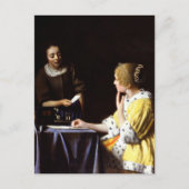 Johannes Vermeer - Mistress en Maid Briefkaart (Voorkant)