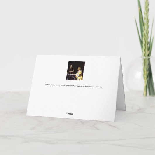 Johannes Vermeer - Mistress en Maid Kaart (Achterkant)