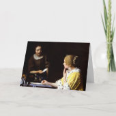 Johannes Vermeer - Mistress en Maid Kaart (Voorkant)