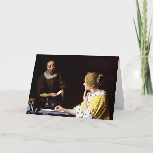 Johannes Vermeer - Mistress en Maid Kaart (Voorkant)