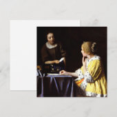 Johannes Vermeer - Mistress en Maid Kaart (Voorkant / Achterkant)