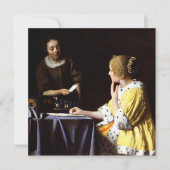 Johannes Vermeer - Mistress en Maid Kaart (Voorkant)