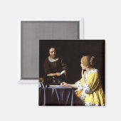 Johannes Vermeer - Mistress en Maid Magneet (Voorkant / Achterkant)