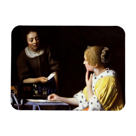 Johannes Vermeer - Mistress en Maid Magneet (Horizontaal)