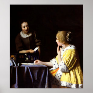 Johannes Vermeer - Mistress en Maid Poster