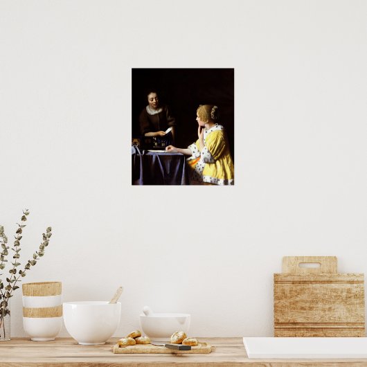 Johannes Vermeer - Mistress en Maid Poster (Keuken)