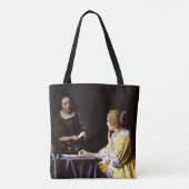 Johannes Vermeer - Mistress en Maid Tote Bag (Achterkant)