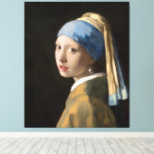 Johannes Vermeer’s Meisje met de Parel Canvas Afdruk (Insitu (Houten vloer))