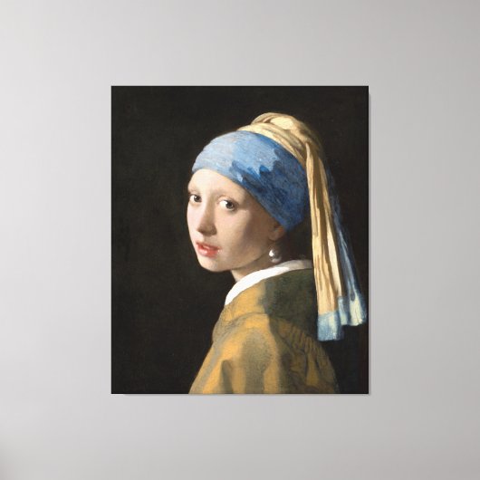 Johannes Vermeer’s Meisje met de Parel Canvas Afdruk (Voorkant)
