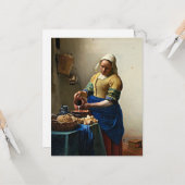 Johannes Vermeer-schilderij, De Melkmeid Kaart (Voorkant / Achterkant in situ)
