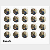 Johannes Vermeer, schilderij Het melkmeisje. Ronde Sticker (Vel)