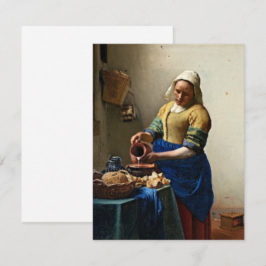 Johannes Vermeer schilderij, The Milkmaid (Voorkant / Achterkant)