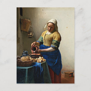 Johannes Vermeer schilderij, The Milkmaid Briefkaart