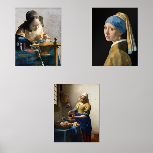Johannes Vermeer - Selectie van stervelingen Muurkunst Sets (Voorkant)
