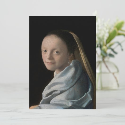 Johannes Vermeer - Studie van een jonge vrouw Bedankkaart (Staand voorkant)