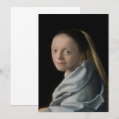 Johannes Vermeer - Studie van een jonge vrouw Bedankkaart (Voorkant / Achterkant)