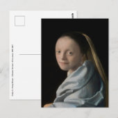 Johannes Vermeer - Studie van een jonge vrouw Briefkaart (Voorkant / Achterkant)