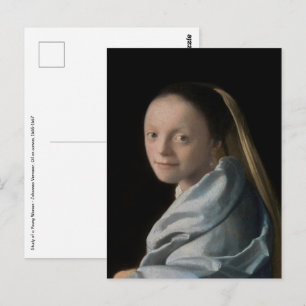 Johannes Vermeer - Studie van een jonge vrouw Briefkaart