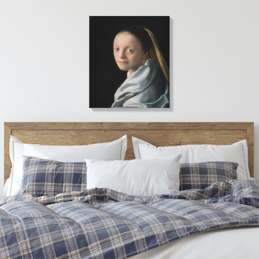 Johannes Vermeer - Studie van een jonge vrouw Canvas Afdruk (Insitu (Slaapkamer))