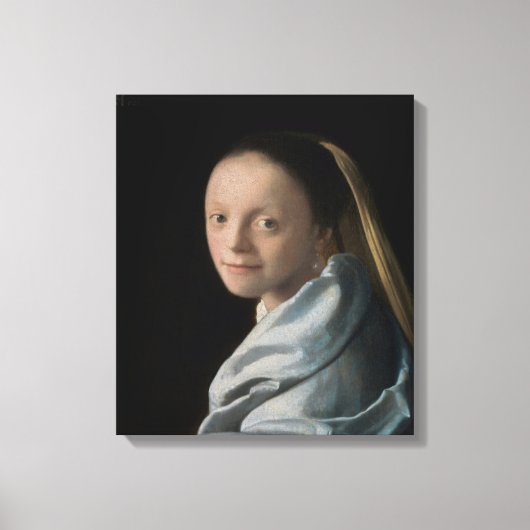 Johannes Vermeer - Studie van een jonge vrouw Canvas Afdruk (Voorkant)