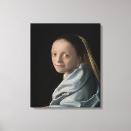 Johannes Vermeer - Studie van een jonge vrouw Canvas Afdruk