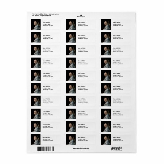 Johannes Vermeer - Studie van een jonge vrouw Etiket (Full Sheet)