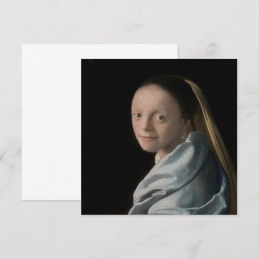 Johannes Vermeer - Studie van een jonge vrouw Kaart (Voorkant / Achterkant)
