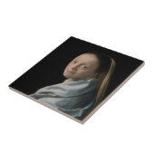 Johannes Vermeer - Studie van een jonge vrouw Tegeltje (Zijkant)