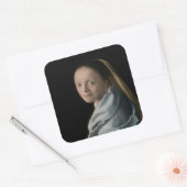 Johannes Vermeer - Studie van een jonge vrouw Vierkante Sticker (Envelop)