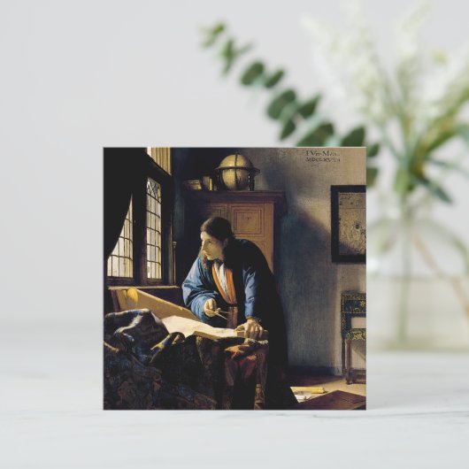 Johannes Vermeer - The Geographer Bedankkaart (Staand voorkant)