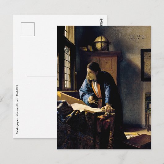 Johannes Vermeer - The Geographer Briefkaart (Voorkant / Achterkant)
