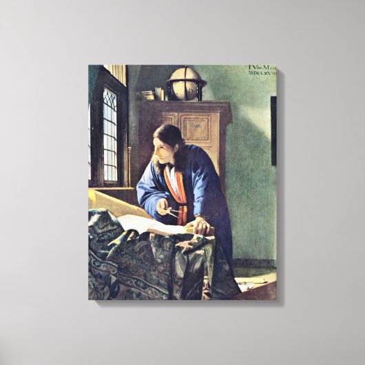 Johannes Vermeer - The Geographer Canvas Afdruk (Voorkant)