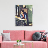 Johannes Vermeer - The Geographer Canvas Afdruk (Insitu (Woonkamer))