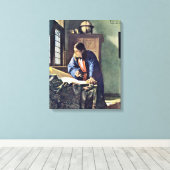 Johannes Vermeer - The Geographer Canvas Afdruk (Insitu (Houten vloer))
