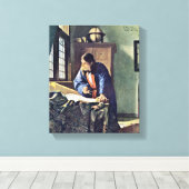 Johannes Vermeer - The Geographer Canvas Afdruk (Insitu (Houten vloer))