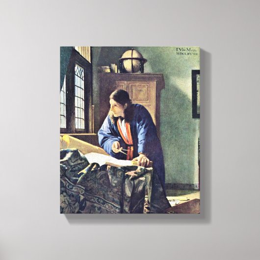 Johannes Vermeer - The Geographer Canvas Afdruk (Voorkant)