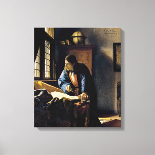Johannes Vermeer - The Geographer Canvas Afdruk