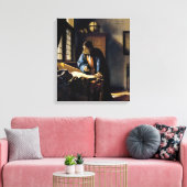 Johannes Vermeer - The Geographer Canvas Afdruk (Insitu (Woonkamer))