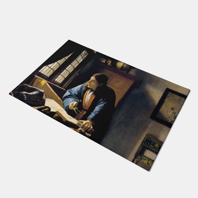 Johannes Vermeer - The Geographer Deurmat (Schuin)
