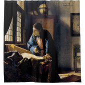 Johannes Vermeer - The Geographer Douchegordijn (Voorkant)