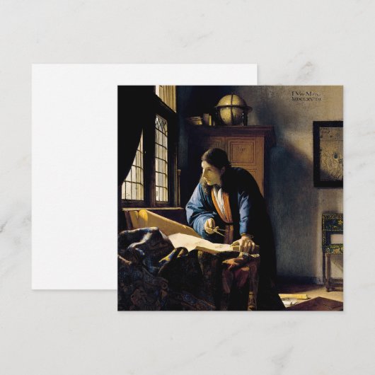 Johannes Vermeer - The Geographer Kaart (Voorkant / Achterkant)