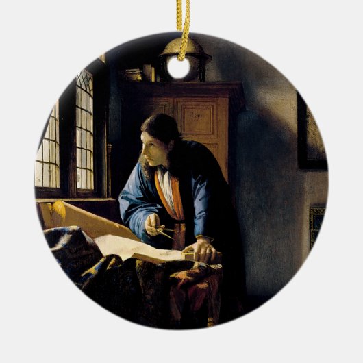 Johannes Vermeer - The Geographer Keramisch Ornament (Voorkant)