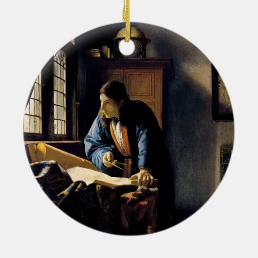 Johannes Vermeer - The Geographer Keramisch Ornament (Achterkant)