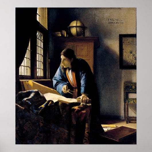 Johannes Vermeer - The Geographer Poster (Voorkant)