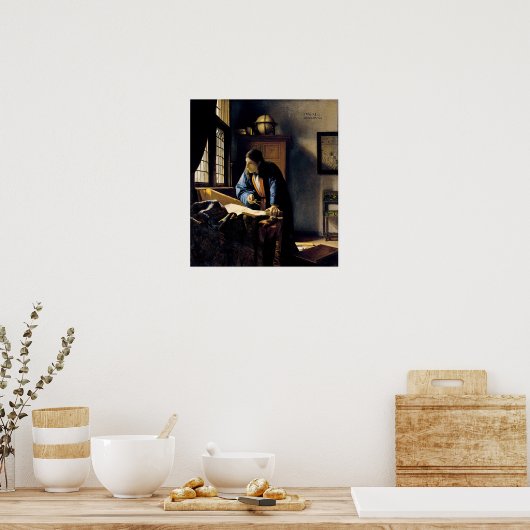 Johannes Vermeer - The Geographer Poster (Keuken)