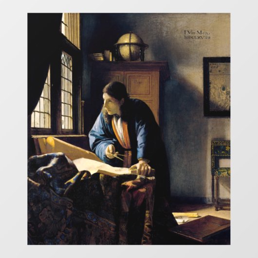 Johannes Vermeer - The Geographer Raamsticker (Vel)