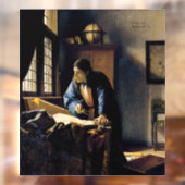 Johannes Vermeer - The Geographer Raamsticker (Vel 2)