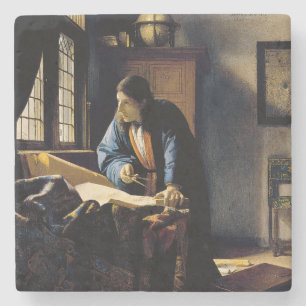 Johannes Vermeer - The Geographer Stenen Onderzetter